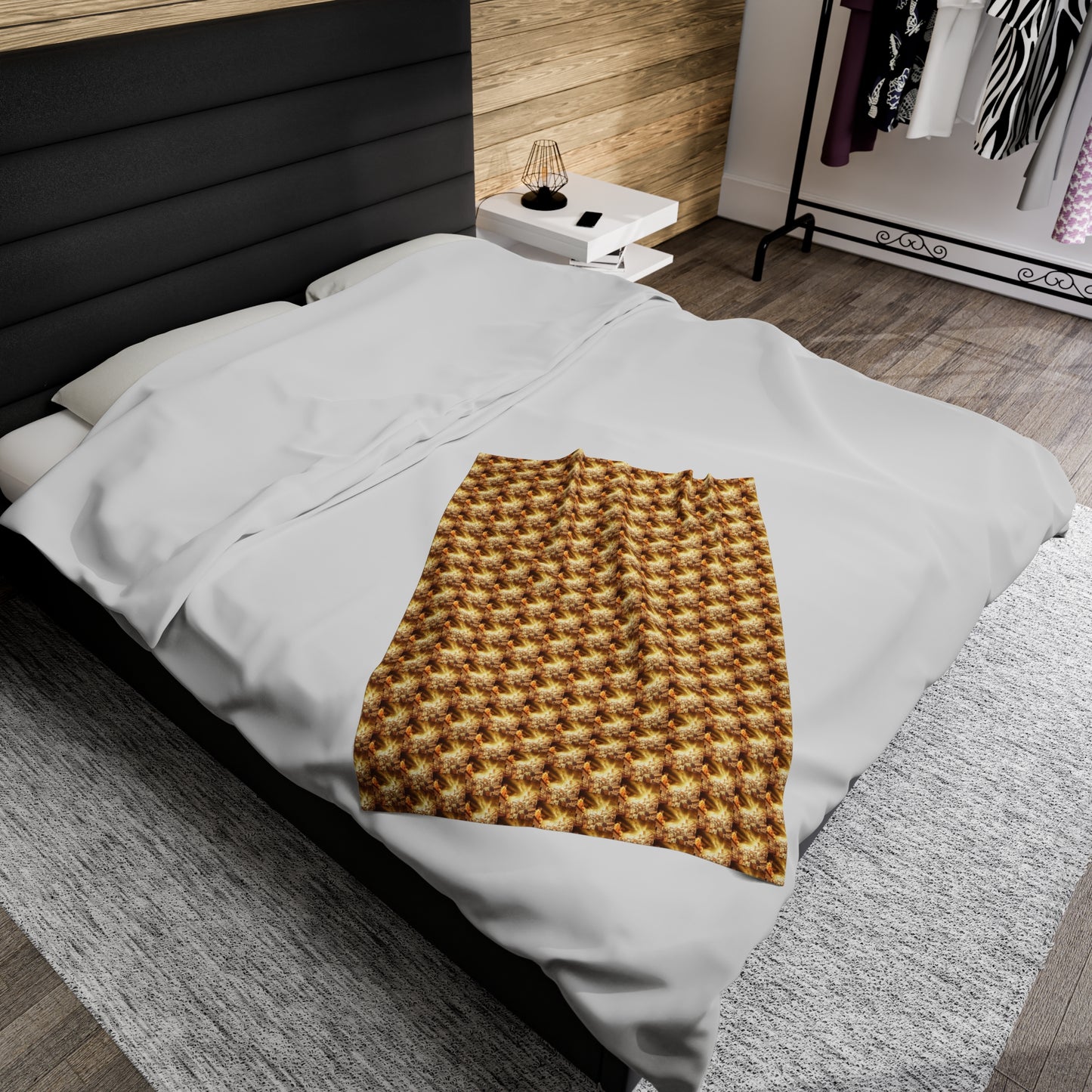 AImagination Collection Velveteen Plush Blanket - "The Golden Kingdom" - The God Ball Originals by Chris Rabalais (2024)