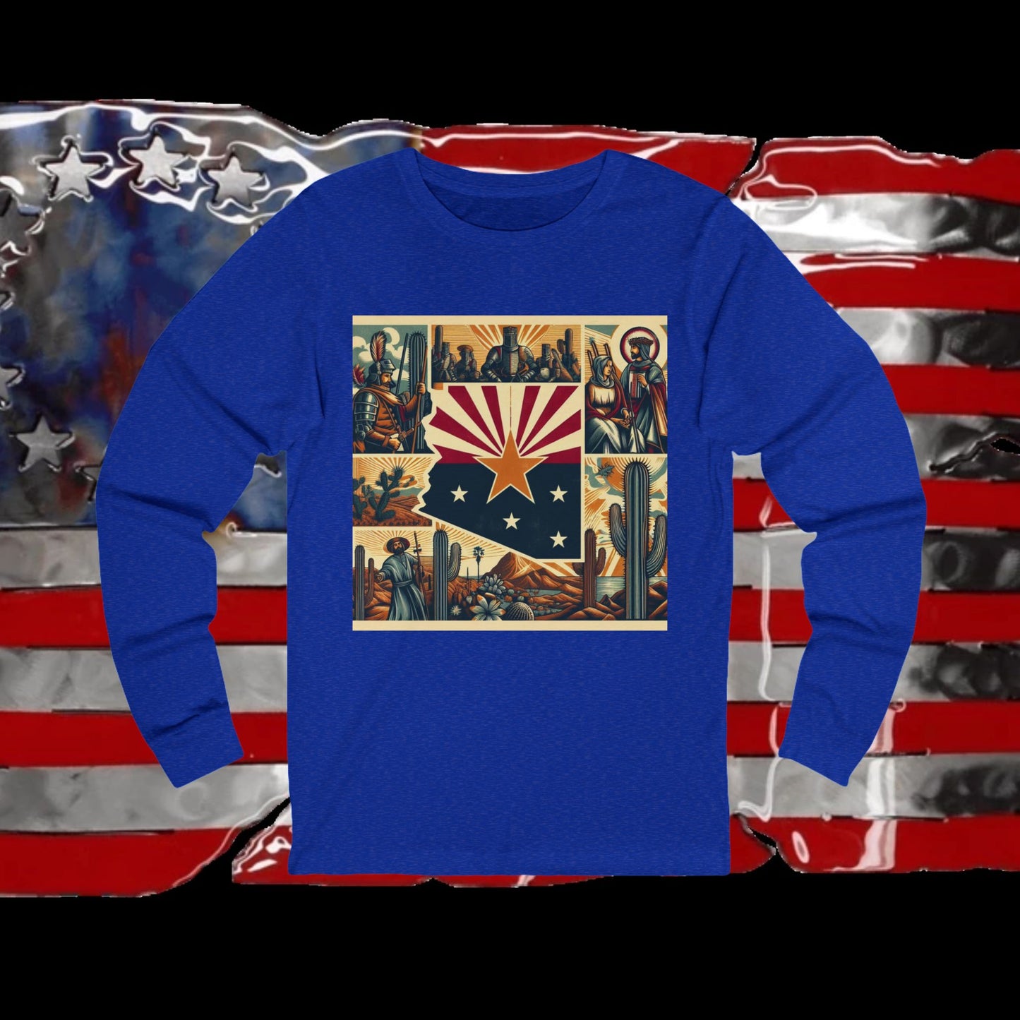 Arizona Vintage Christian Crusader - Premium Unisex Long Sleeve Jersey Tee - 100% Charity - The God Vote Collection by Chris Rabalais