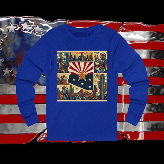 Arizona Vintage Christian Crusader - Premium Unisex Long Sleeve Jersey Tee - 100% Charity - The God Vote Collection by Chris Rabalais