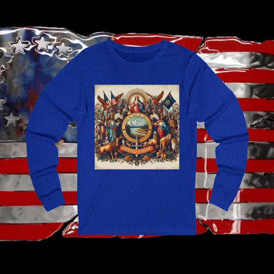 Idaho Vintage Christian Crusader - Premium Unisex Long Sleeve Jersey Tee - 100% Charity - The God Vote Collection by Chris Rabalais