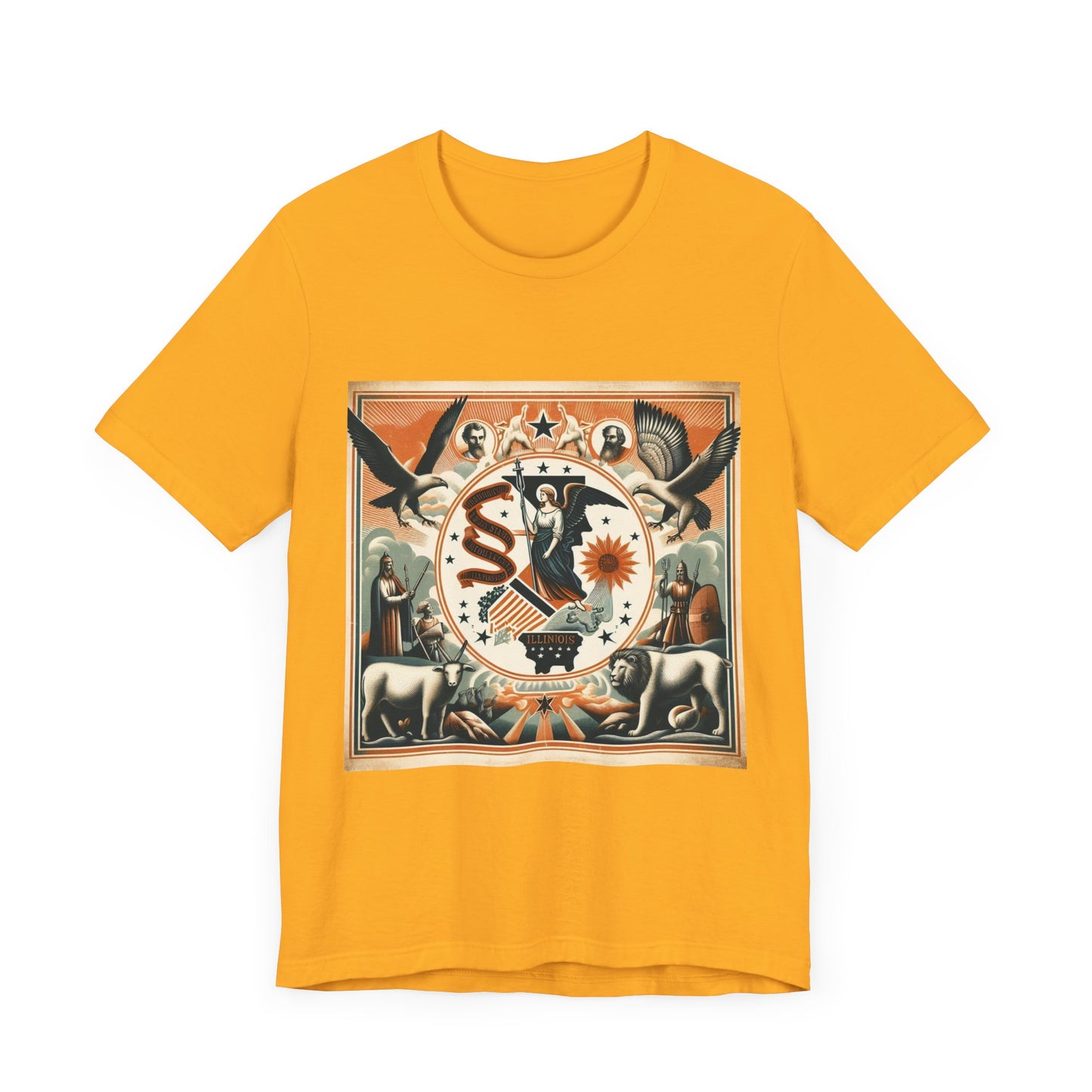 Illinois Vintage Christian Crusader - Unisex Jersey Tee - USA - 100% Charity Benefit - The God Vote Collection by Chris Rabalais