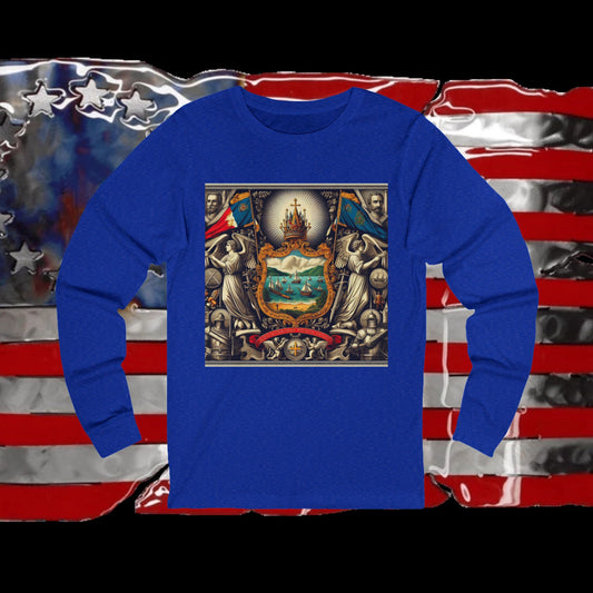 Vermont Vintage Christian Crusader - Premium Unisex Long Sleeve Jersey Tee - 100% Charity - The God Vote Collection by Chris Rabalais