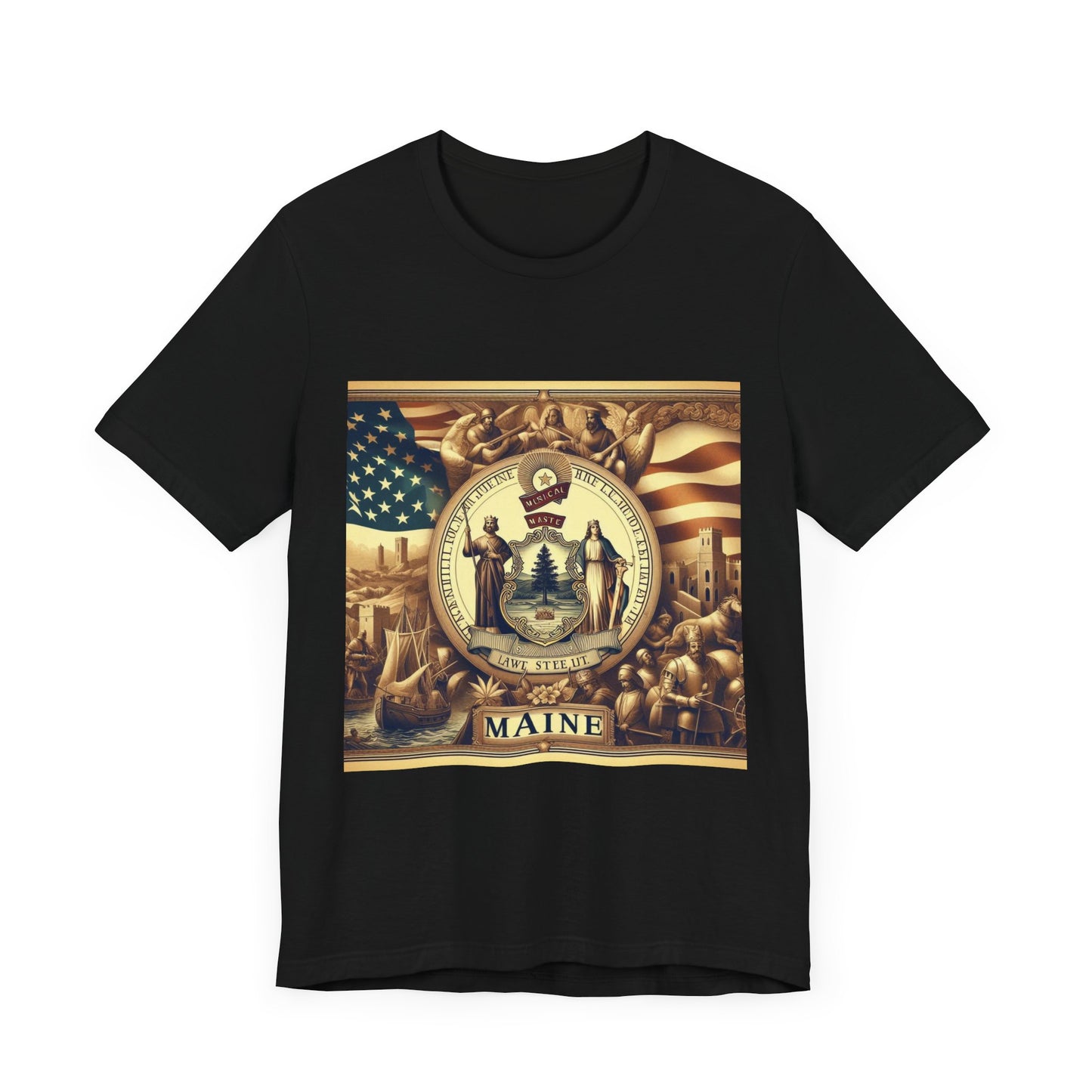 Maine Vintage Christian Crusader - Unisex Jersey Tee - USA - 100% Charity Benefit - The God Vote Collection by Chris Rabalais