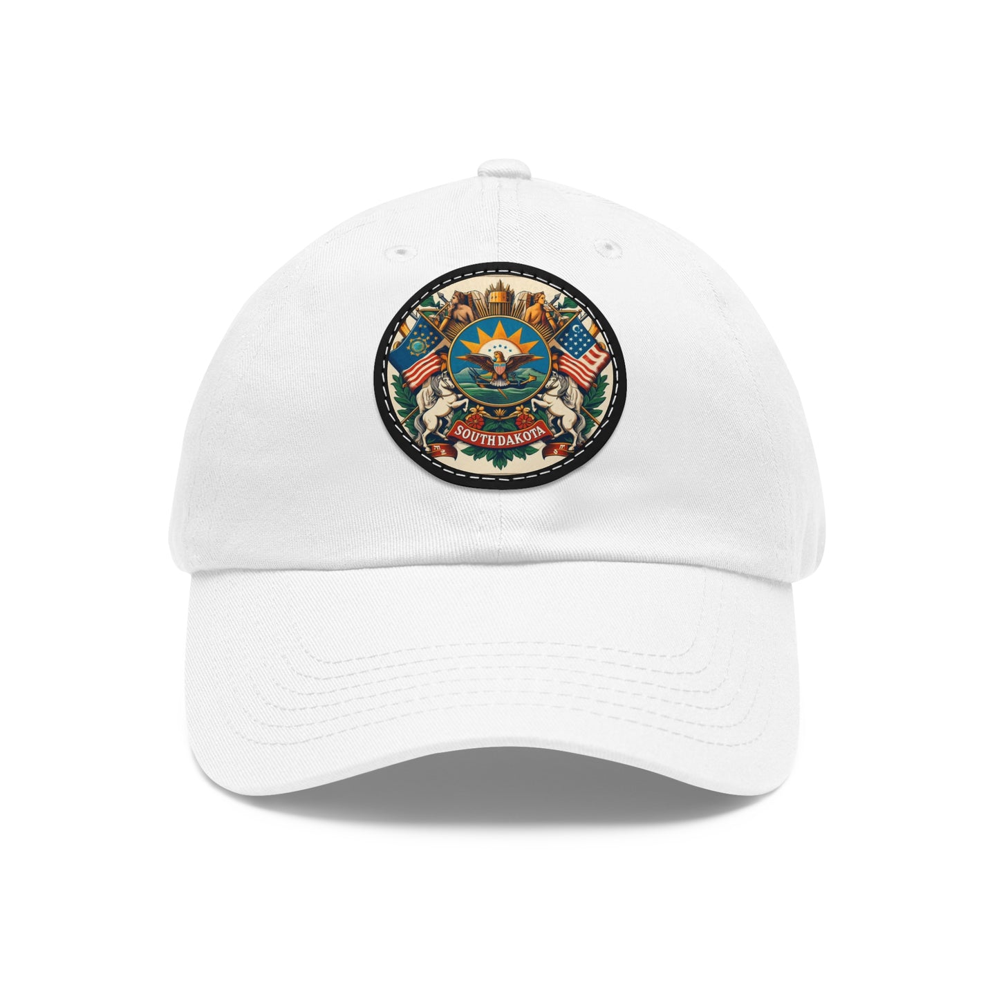 South Dakota Vintage Christian Crusader Campaign Hat - Chino Twill Leather Logo - 100% Charity - The God Vote Collection by Chris Rabalais