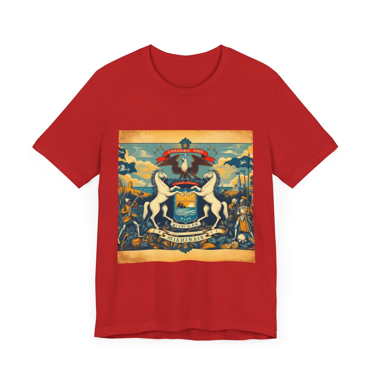Michigan Vintage Christian Crusader - Unisex Jersey Tee - USA - 100% Charity Benefit - The God Vote Collection by Chris Rabalais