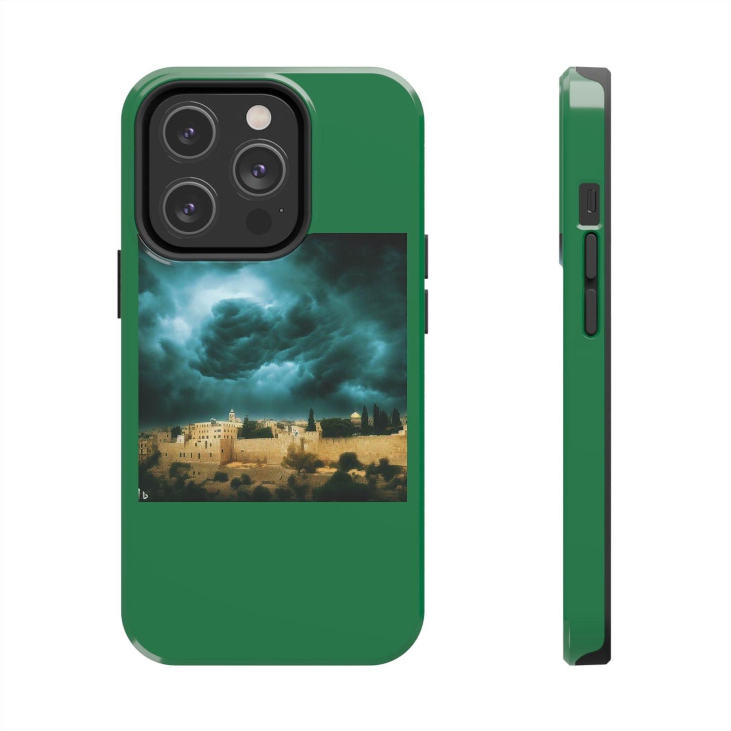AImagination Collection iPhone Tough Case - "Storm Over Jerusalem" - The God Ball Originals by Chris Rabalais (2024)