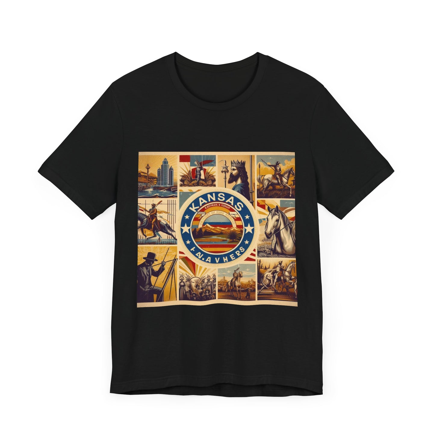 Kansas Vintage Christian Crusader - Unisex Jersey Tee - USA - 100% Charity Benefit - The God Vote Collection by Chris Rabalais