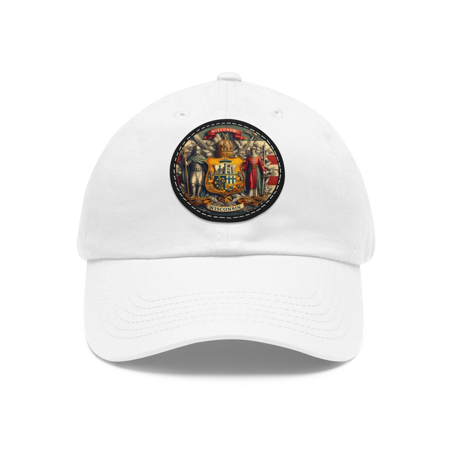 Wisconsin Vintage Christian Crusader Campaign Hat - Chino Twill Leather Logo - 100% Charity - The God Vote Collection by Chris Rabalais