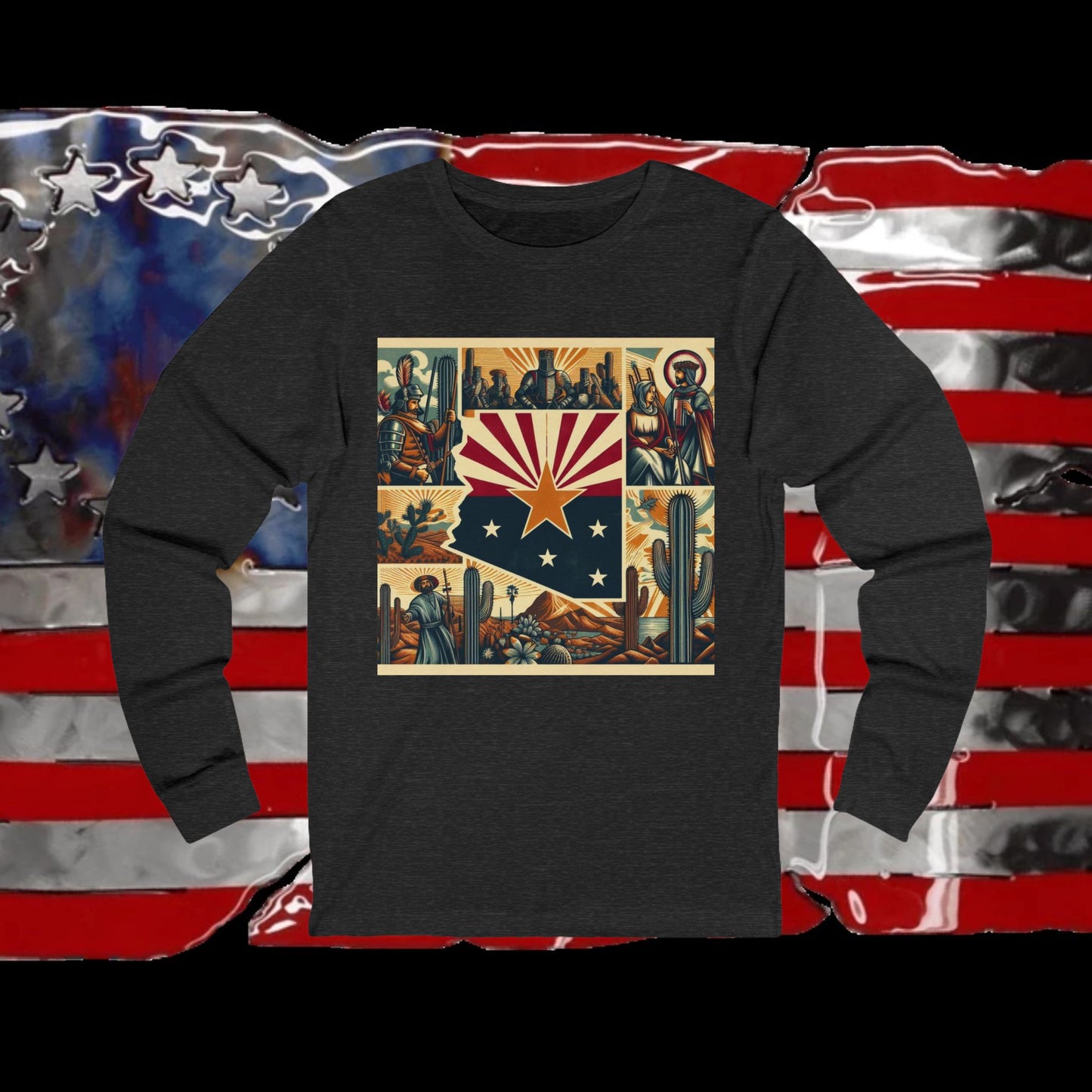 Arizona Vintage Christian Crusader - Premium Unisex Long Sleeve Jersey Tee - 100% Charity - The God Vote Collection by Chris Rabalais