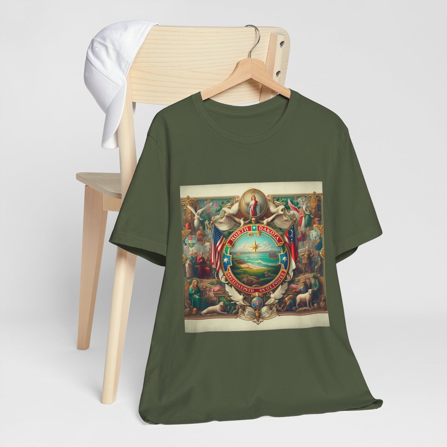 North Dakota Vintage Christian Crusader - Unisex Jersey Tee - USA - 100% Charity Benefit - The God Vote Collection by Chris Rabalais