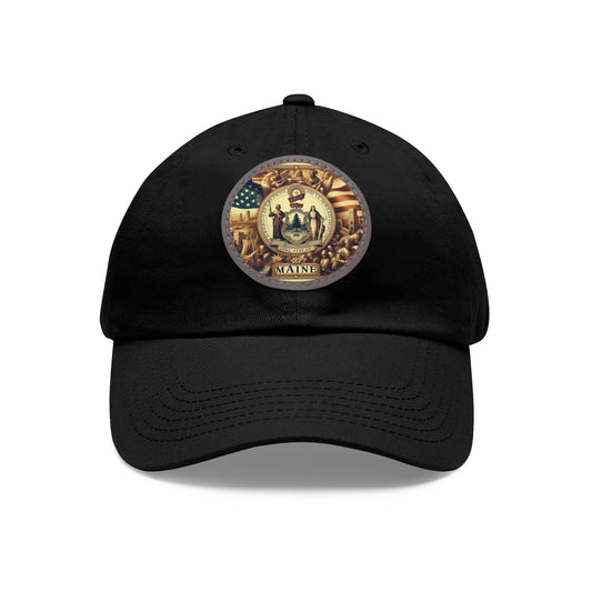 Maine Vintage Christian Crusader Campaign Hat - Chino Twill Leather Logo - 100% Charity - The God Vote Collection by Chris Rabalais