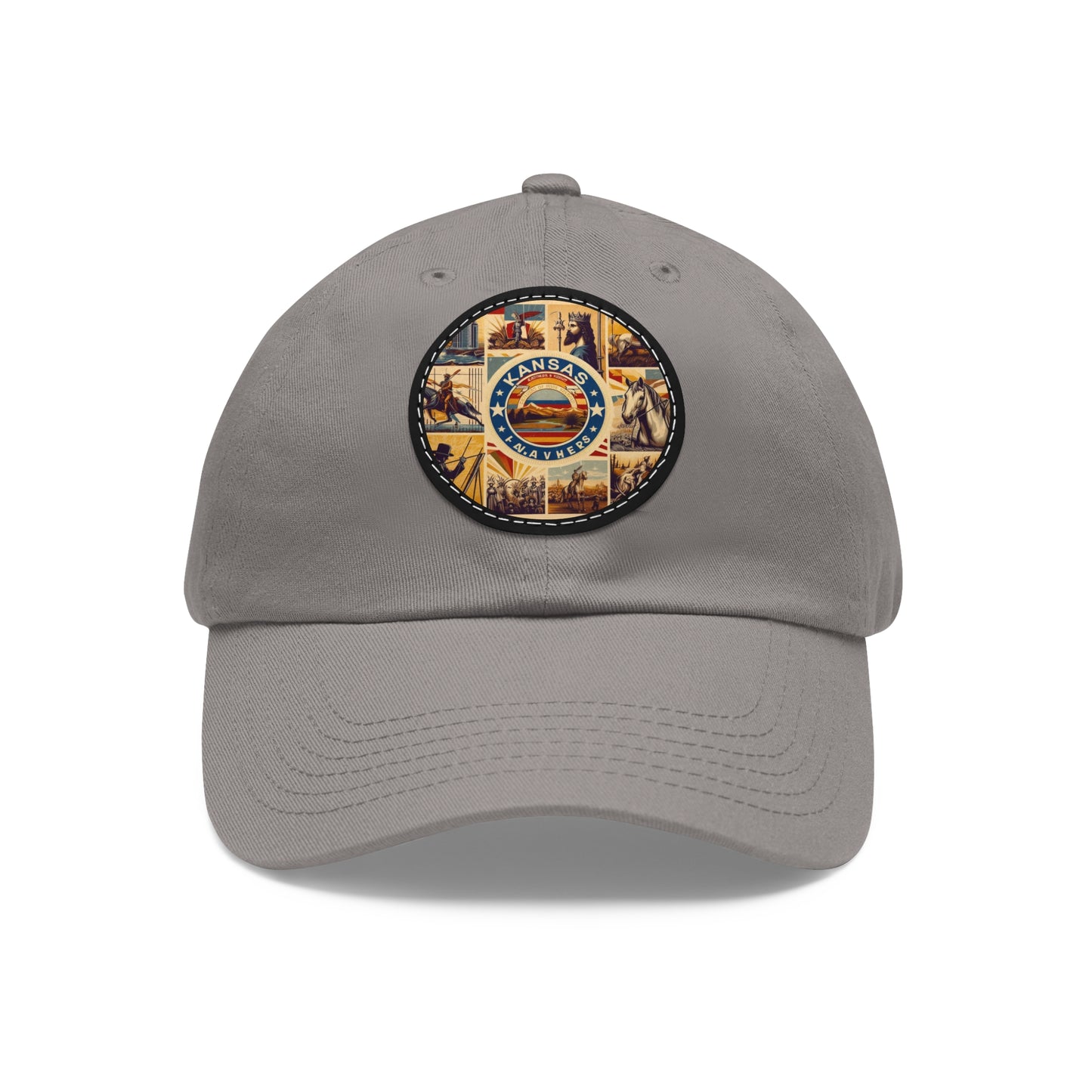 Kansas Vintage Christian Crusader Campaign Hat - Chino Twill Leather Logo - 100% Charity - The God Vote Collection by Chris Rabalais