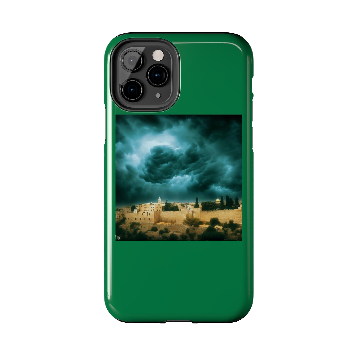 AImagination Collection iPhone Tough Case - "Storm Over Jerusalem" - The God Ball Originals by Chris Rabalais (2024)