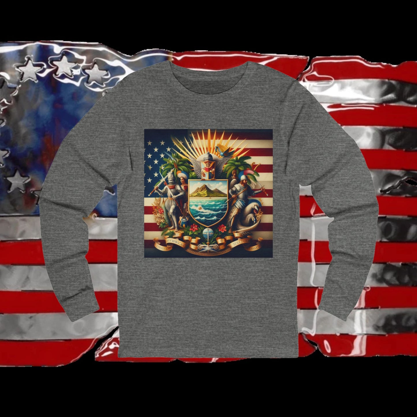 American Samoa Vintage Christian Crusader - Premium Unisex Long Sleeve Jersey Tee - 100% Charity - The God Vote Collection by Chris Rabalais