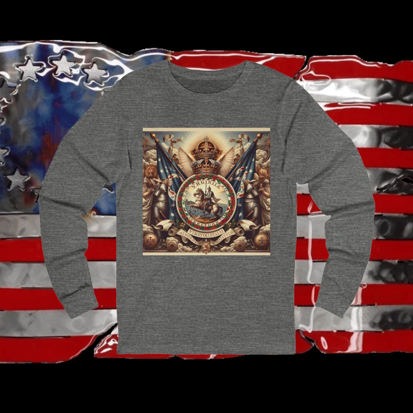 Virginia Vintage Christian Crusader - Premium Unisex Long Sleeve Jersey Tee - 100% Charity - The God Vote Collection by Chris Rabalais