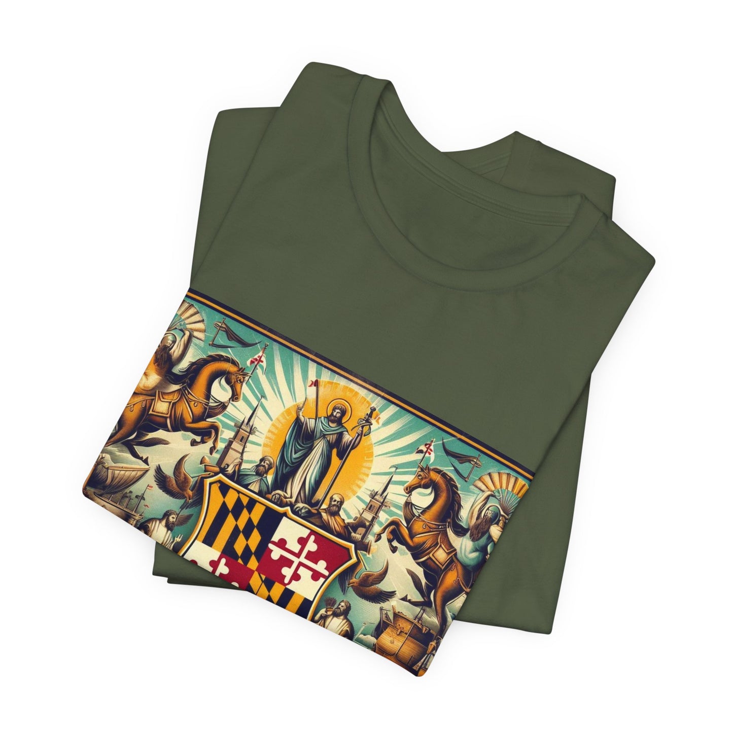 Maryland Vintage Christian Crusader - Unisex Jersey Tee - USA - 100% Charity Benefit - The God Vote Collection by Chris Rabalais