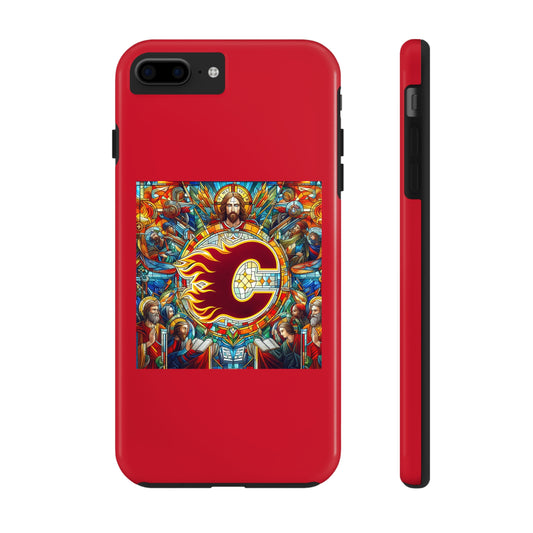 AImagination Athletics Collection - Tough iPhone Case (B) - "Calgary Flames Forever" - The God Ball Originals by Chris Rabalais (2024)