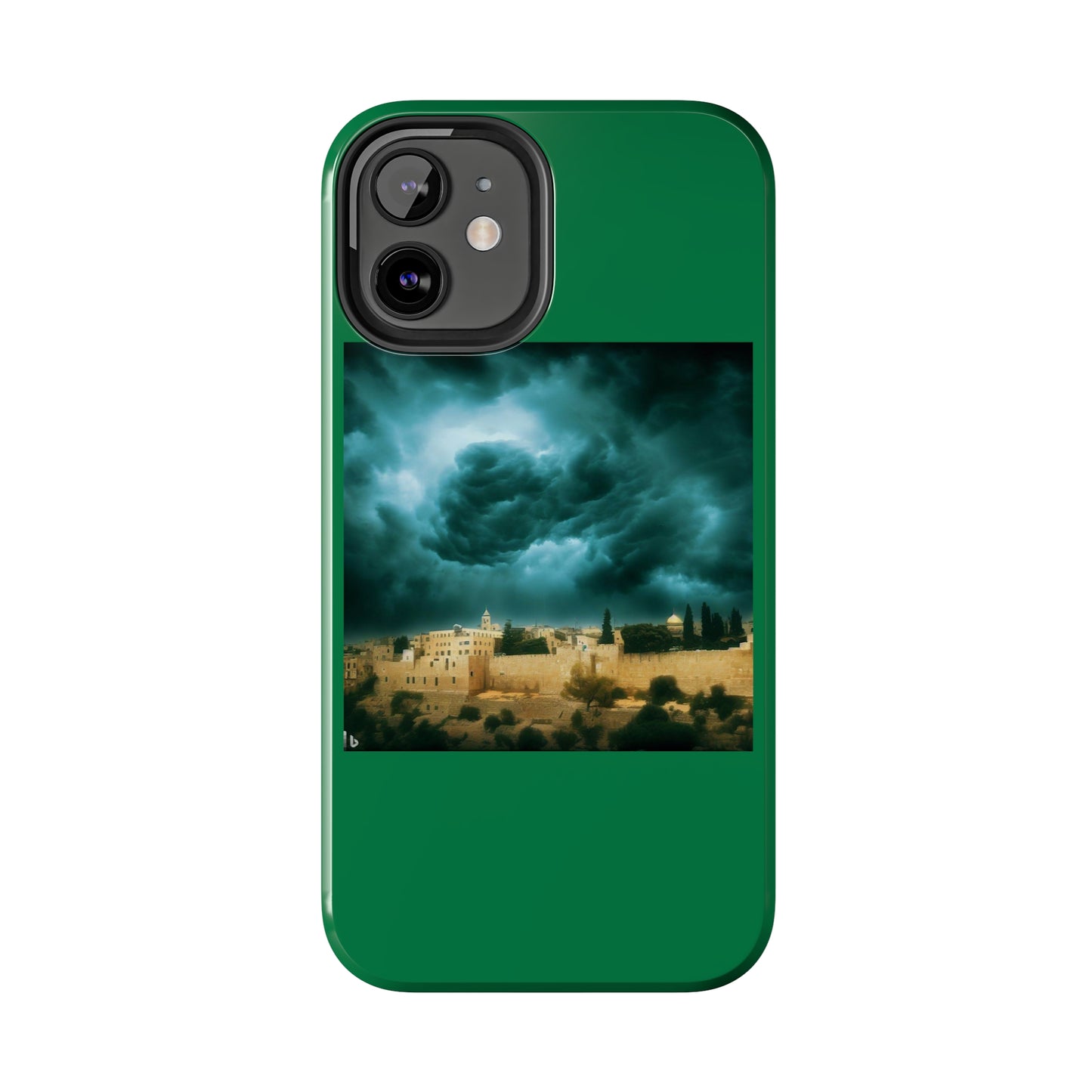 AImagination Collection iPhone Tough Case - "Storm Over Jerusalem" - The God Ball Originals by Chris Rabalais (2024)