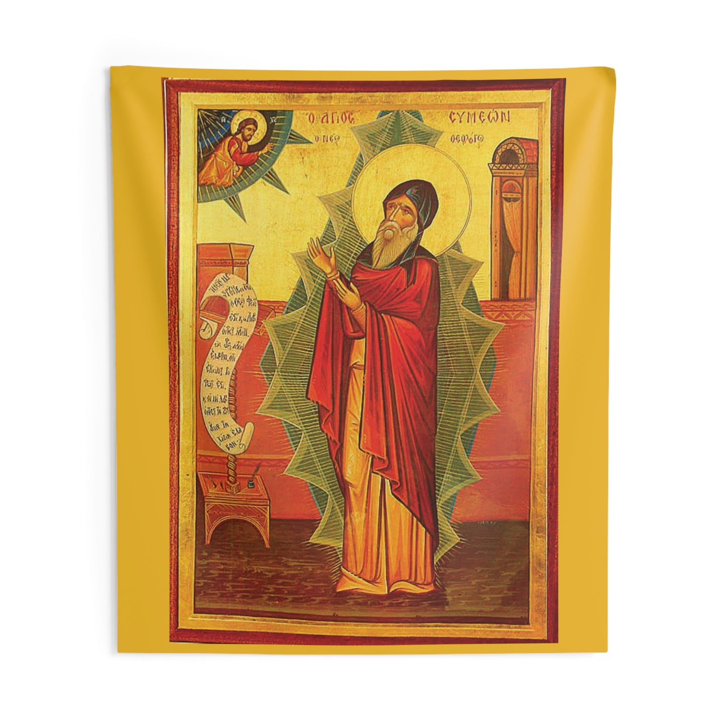 St. Symeon the New Theologian Byzantine Orthodox Ancient Icon October 12  Home Decor Tapestry Catholic Christian Bible Scripture Christ Gift