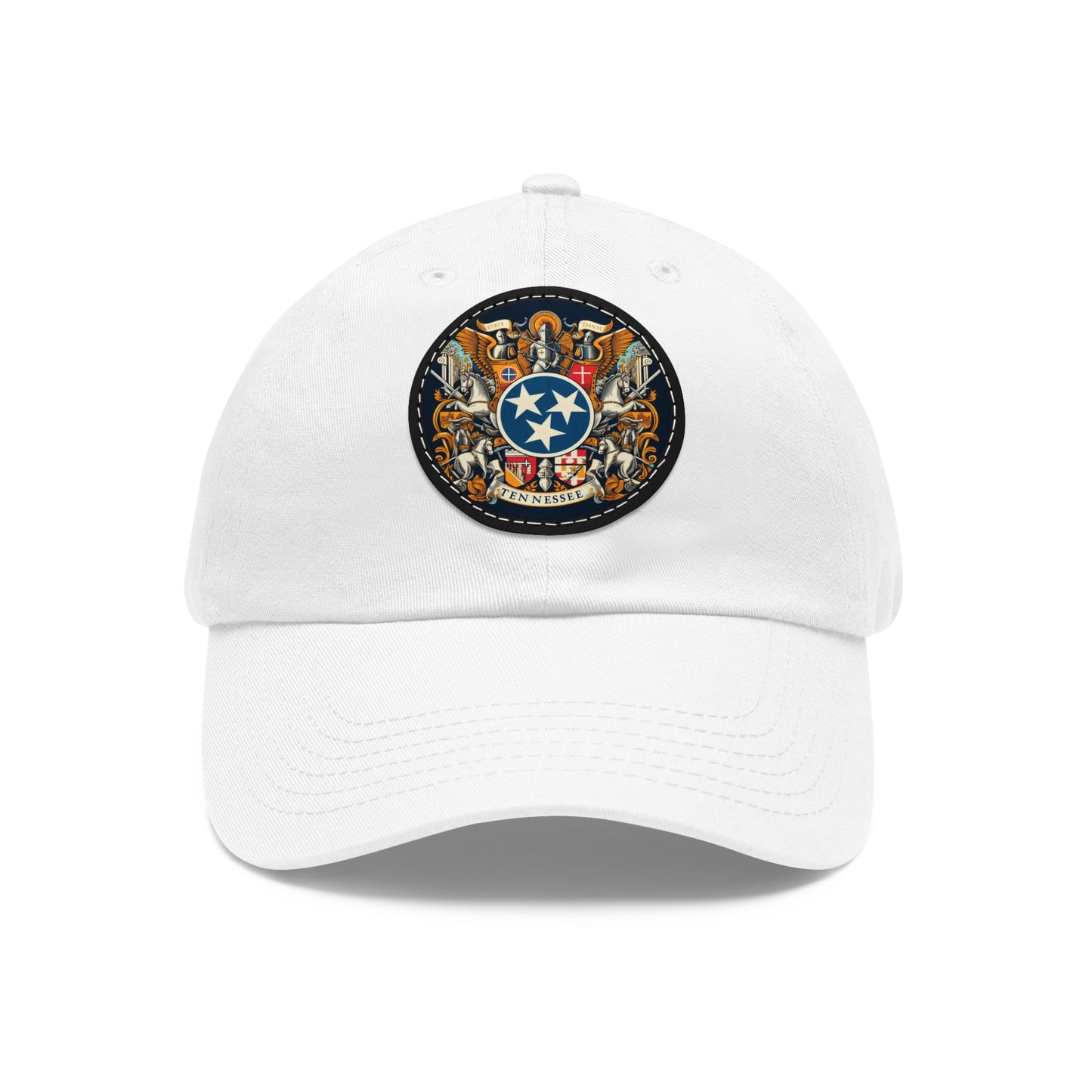 Tenneessee Vintage Christian Crusader Campaign Hat - Chino Twill Leather Logo - 100% Charity - The God Vote Collection by Chris Rabalais