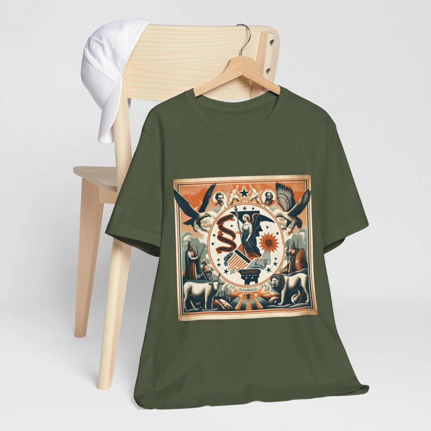 Illinois Vintage Christian Crusader - Unisex Jersey Tee - USA - 100% Charity Benefit - The God Vote Collection by Chris Rabalais