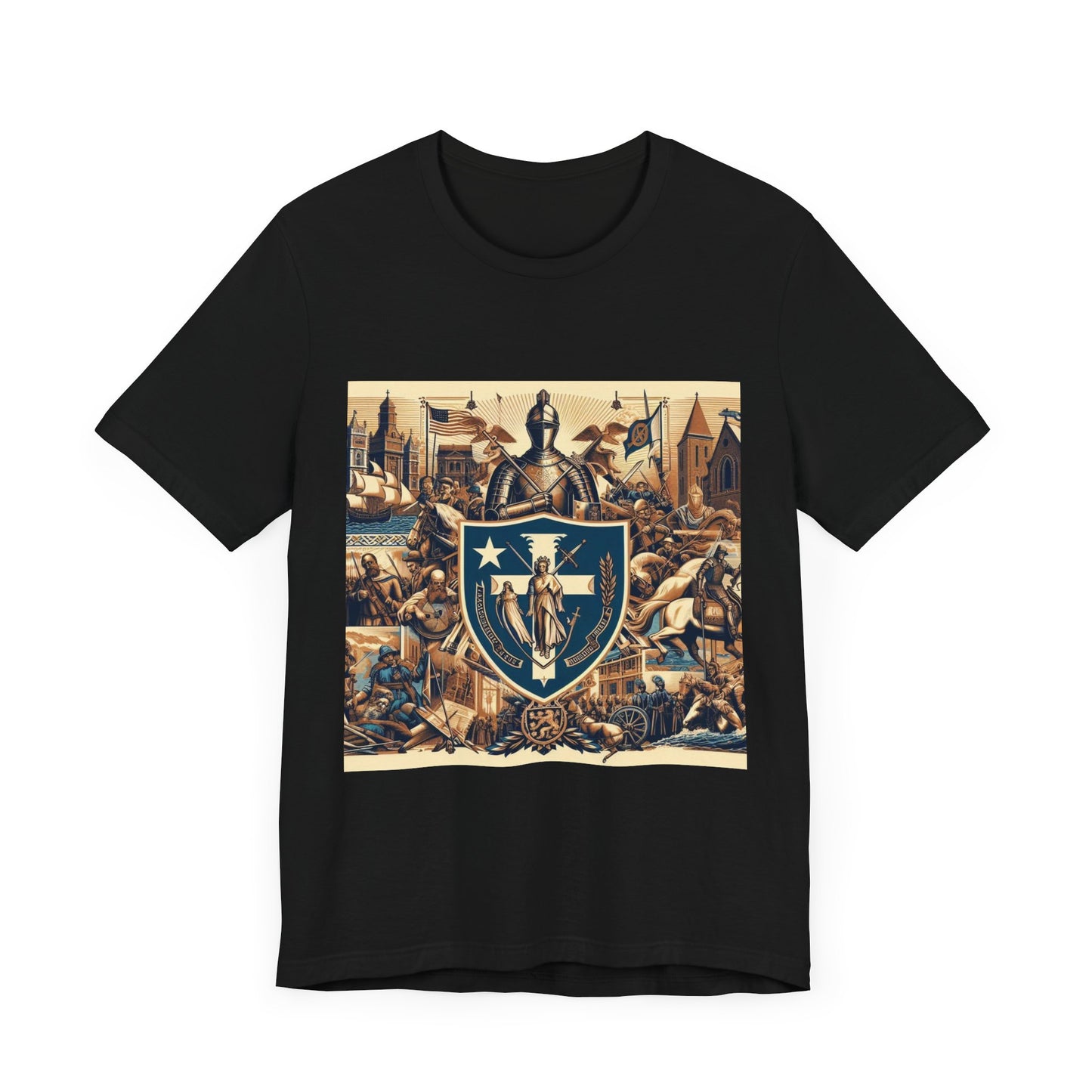 Massachusetts Vintage Christian Crusader - Unisex Jersey Tee - USA - 100% Charity Benefit - The God Vote Collection by Chris Rabalais