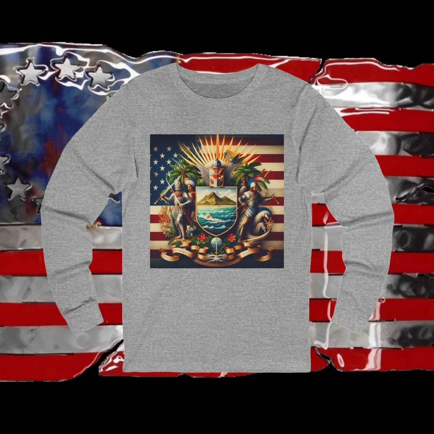 American Samoa Vintage Christian Crusader - Premium Unisex Long Sleeve Jersey Tee - 100% Charity - The God Vote Collection by Chris Rabalais