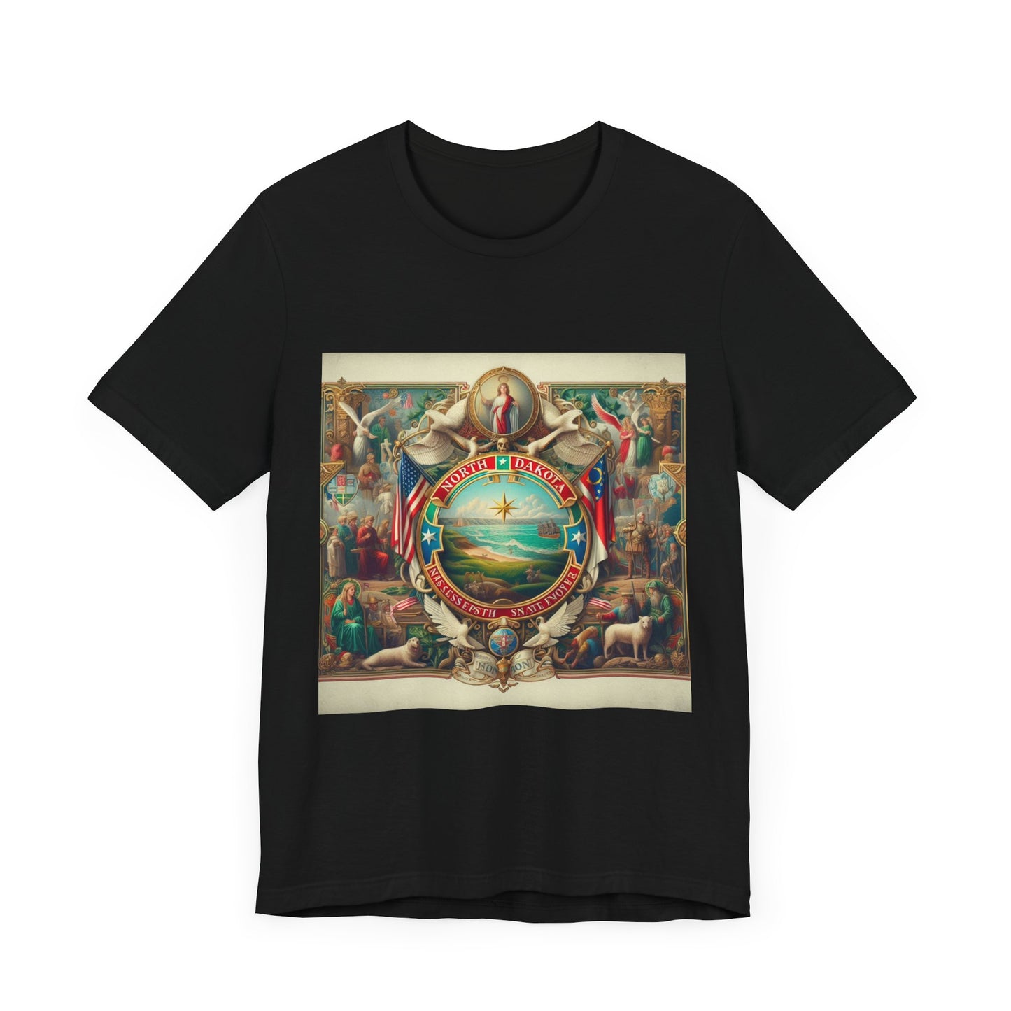 North Dakota Vintage Christian Crusader - Unisex Jersey Tee - USA - 100% Charity Benefit - The God Vote Collection by Chris Rabalais