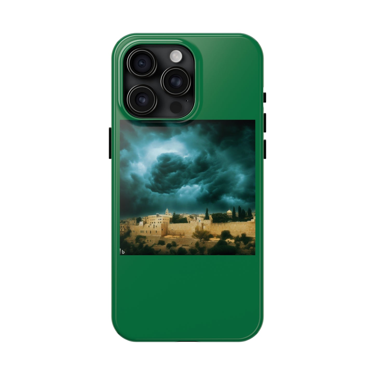 AImagination Collection iPhone Tough Case - "Storm Over Jerusalem" - The God Ball Originals by Chris Rabalais (2024)