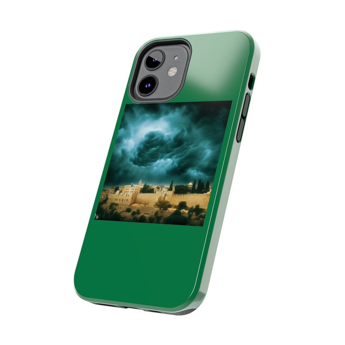 AImagination Collection iPhone Tough Case - "Storm Over Jerusalem" - The God Ball Originals by Chris Rabalais (2024)