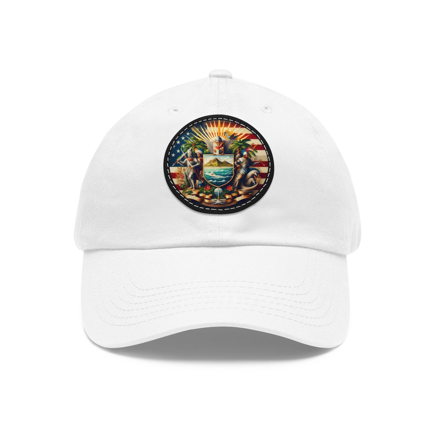 American Samoa Vintage Christian Crusader Campaign Hat - Chino Twill Leather Logo - 100% Charity - The God Vote Collection by Chris Rabalais