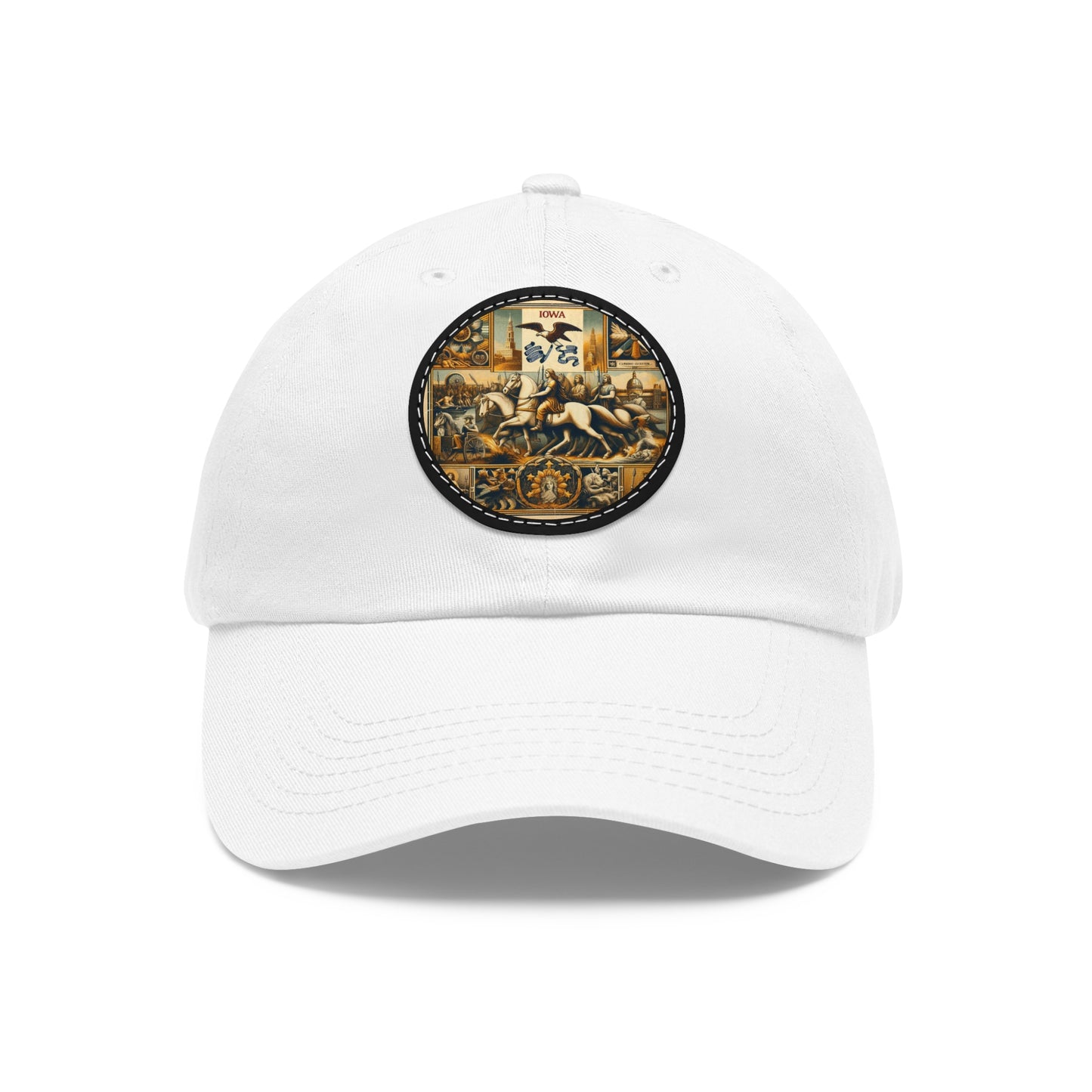 Iowa Vintage Christian Crusader Campaign Hat - Chino Twill Leather Logo - 100% Charity - The God Vote Collection by Chris Rabalais
