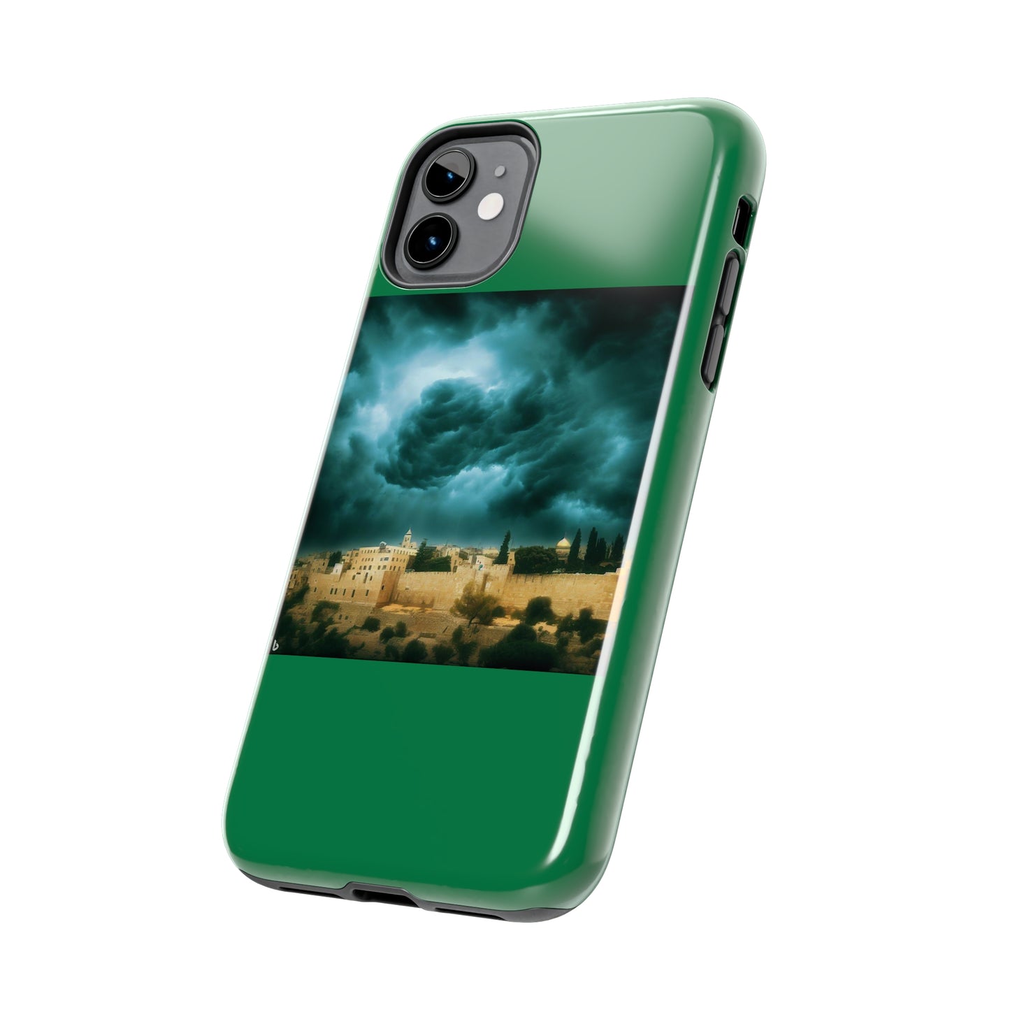 AImagination Collection iPhone Tough Case - "Storm Over Jerusalem" - The God Ball Originals by Chris Rabalais (2024)