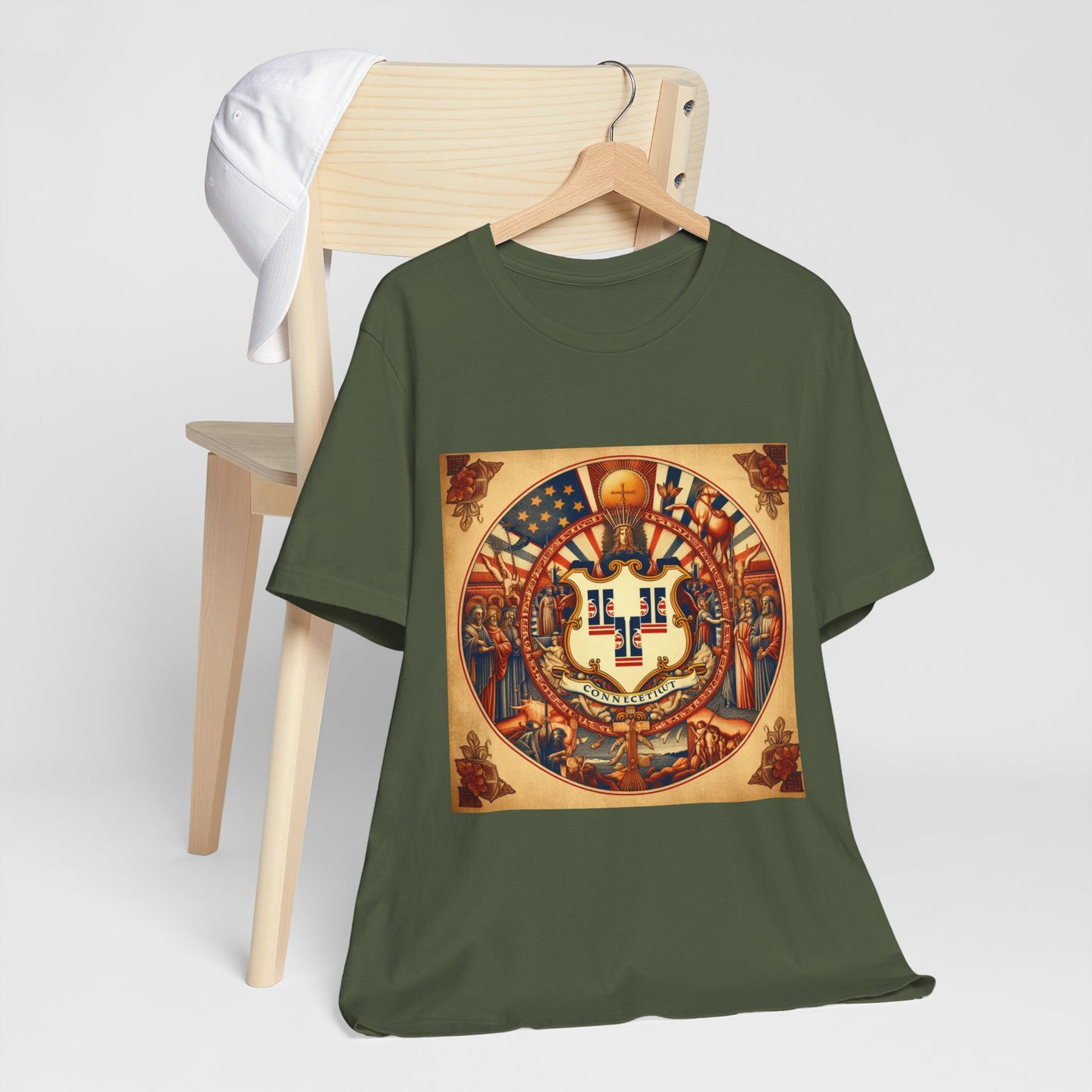 Connecticut Vintage Christian Crusader - Unisex Jersey Tee - USA - 100% Charity Benefit - The God Vote Collection by Chris Rabalais