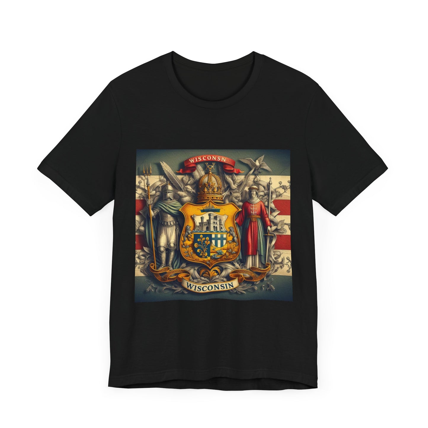 Wisconsin Vintage Christian Crusader - Unisex Jersey Tee - USA - 100% Charity Benefit - The God Vote Collection by Chris Rabalais