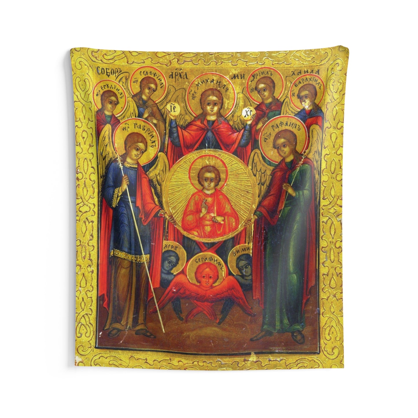 Synaxis of the Archangel Michael and the Other Bodiless Powers Orthodox Icon Home Tapestry Catholic Christian Bible Scripture Christ Gift