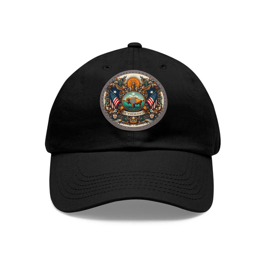 Wyoming Vintage Christian Crusader Campaign Hat - Chino Twill Leather Logo - 100% Charity - The God Vote Collection by Chris Rabalais
