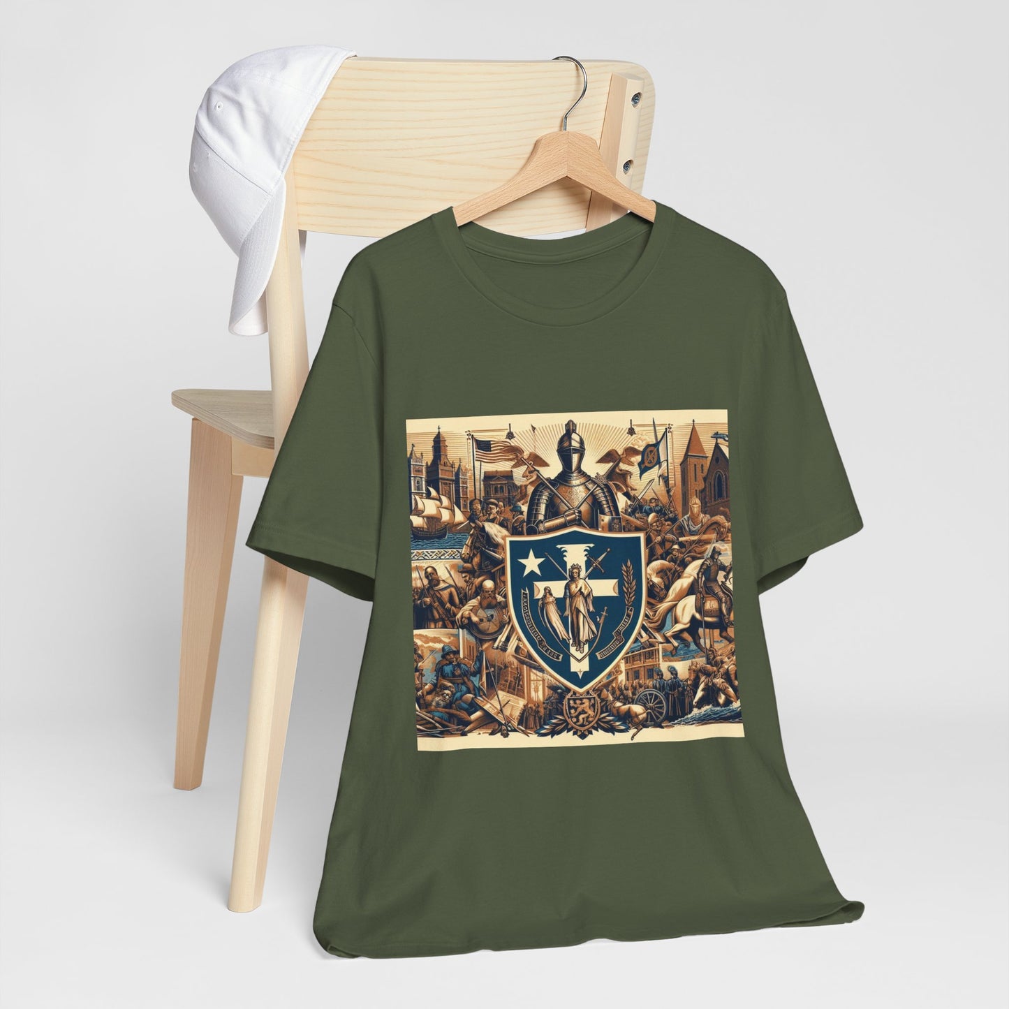 Massachusetts Vintage Christian Crusader - Unisex Jersey Tee - USA - 100% Charity Benefit - The God Vote Collection by Chris Rabalais