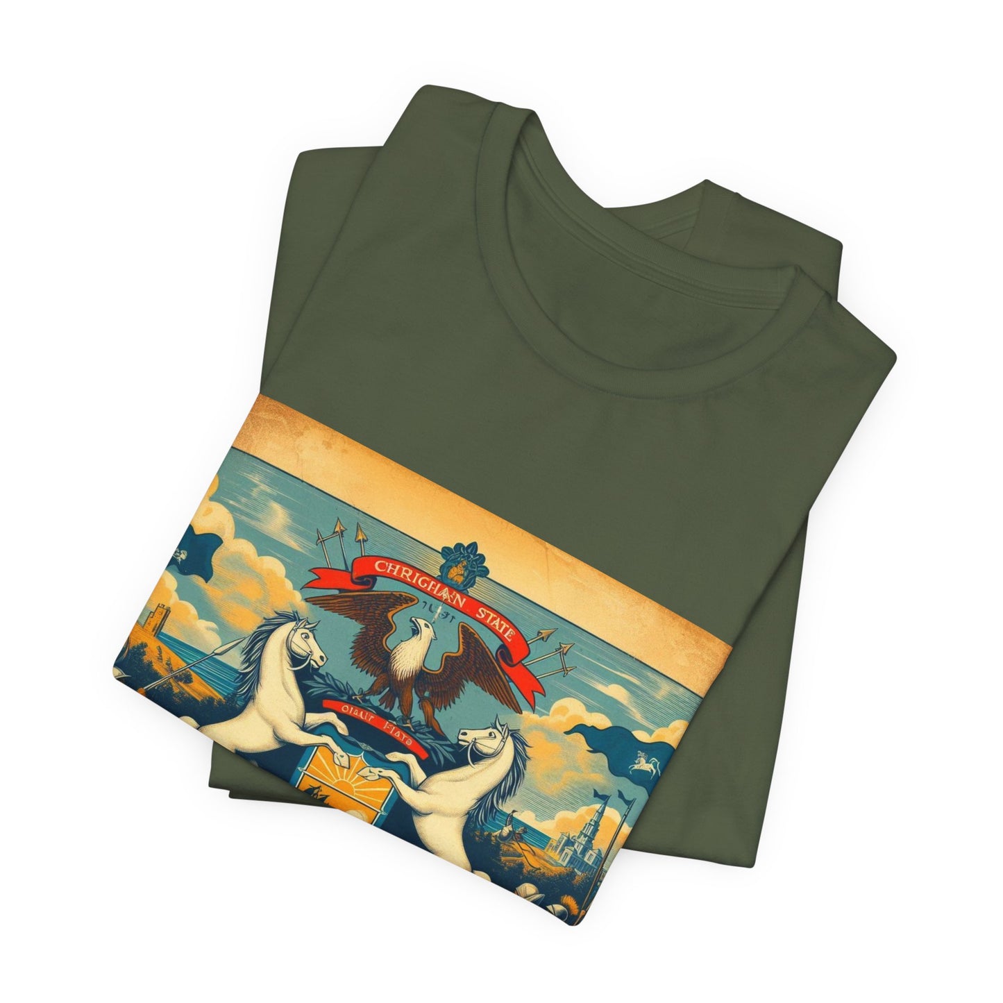Michigan Vintage Christian Crusader - Unisex Jersey Tee - USA - 100% Charity Benefit - The God Vote Collection by Chris Rabalais