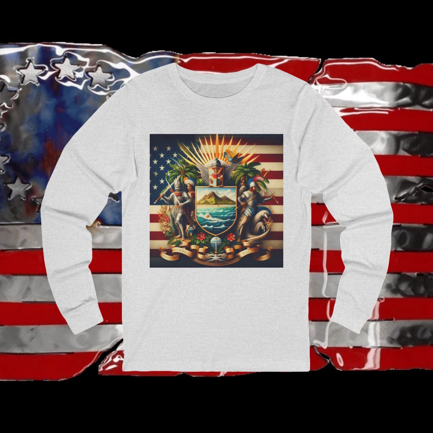 American Samoa Vintage Christian Crusader - Premium Unisex Long Sleeve Jersey Tee - 100% Charity - The God Vote Collection by Chris Rabalais