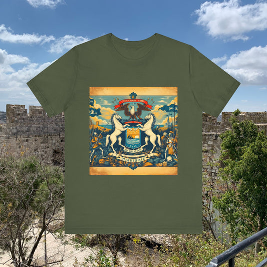 Michigan Vintage Christian Crusader - Unisex Jersey Tee - USA - 100% Charity Benefit - The God Vote Collection by Chris Rabalais