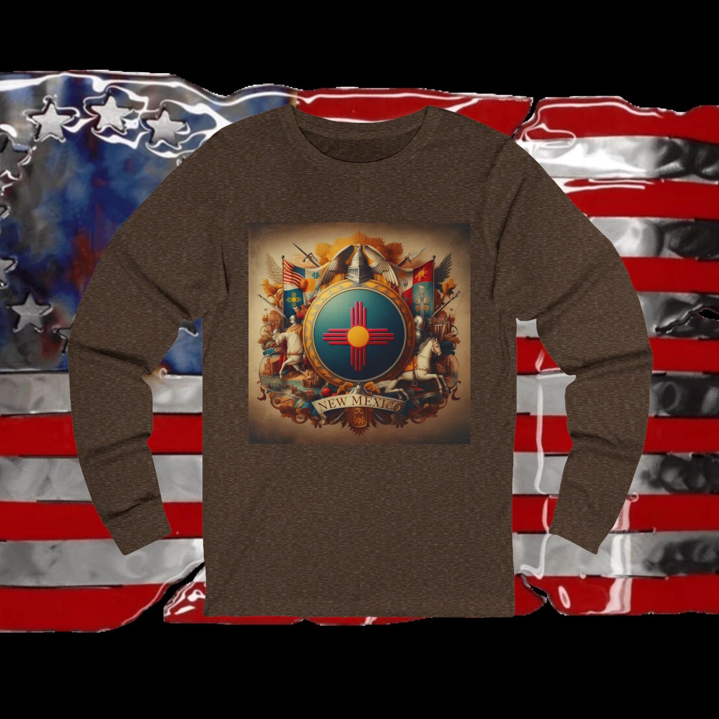 New Mexico Vintage Christian Crusader - Premium Unisex Long Sleeve Jersey Tee - 100% Charity - The God Vote Collection by Chris Rabalais