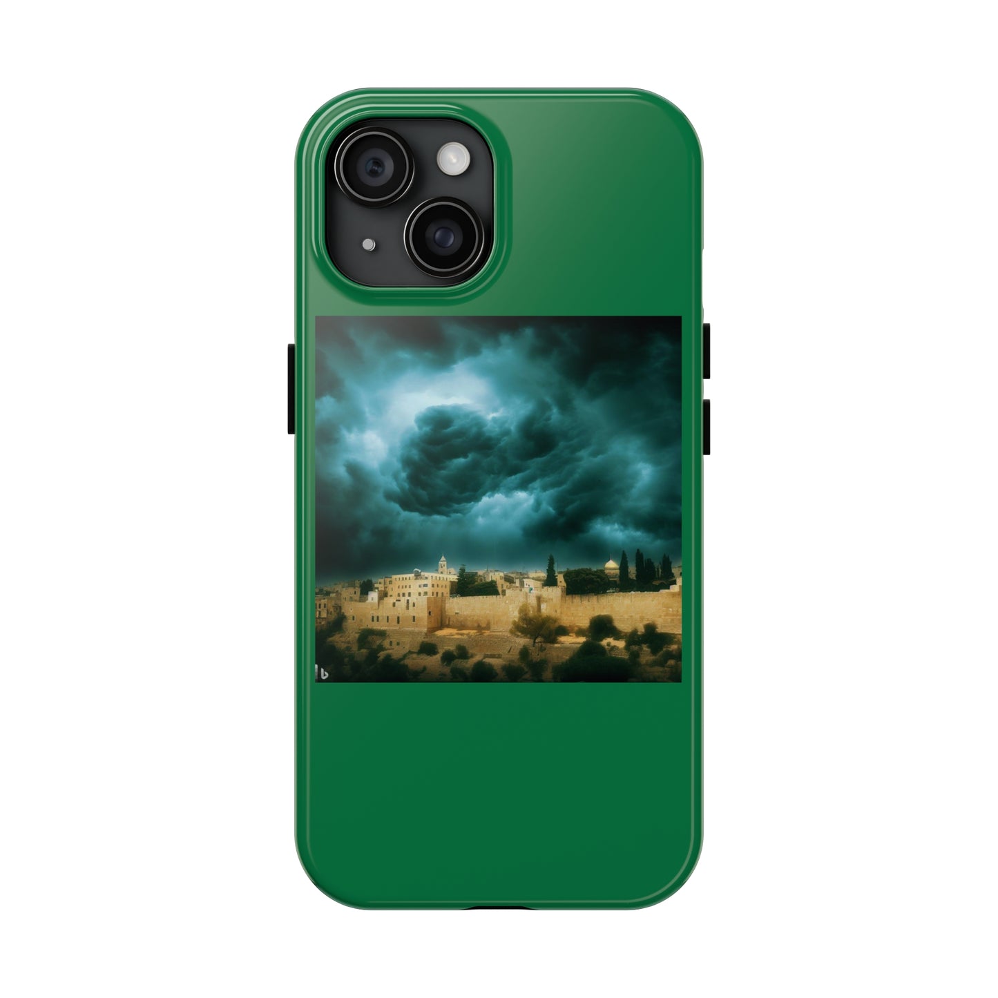 AImagination Collection iPhone Tough Case - "Storm Over Jerusalem" - The God Ball Originals by Chris Rabalais (2024)