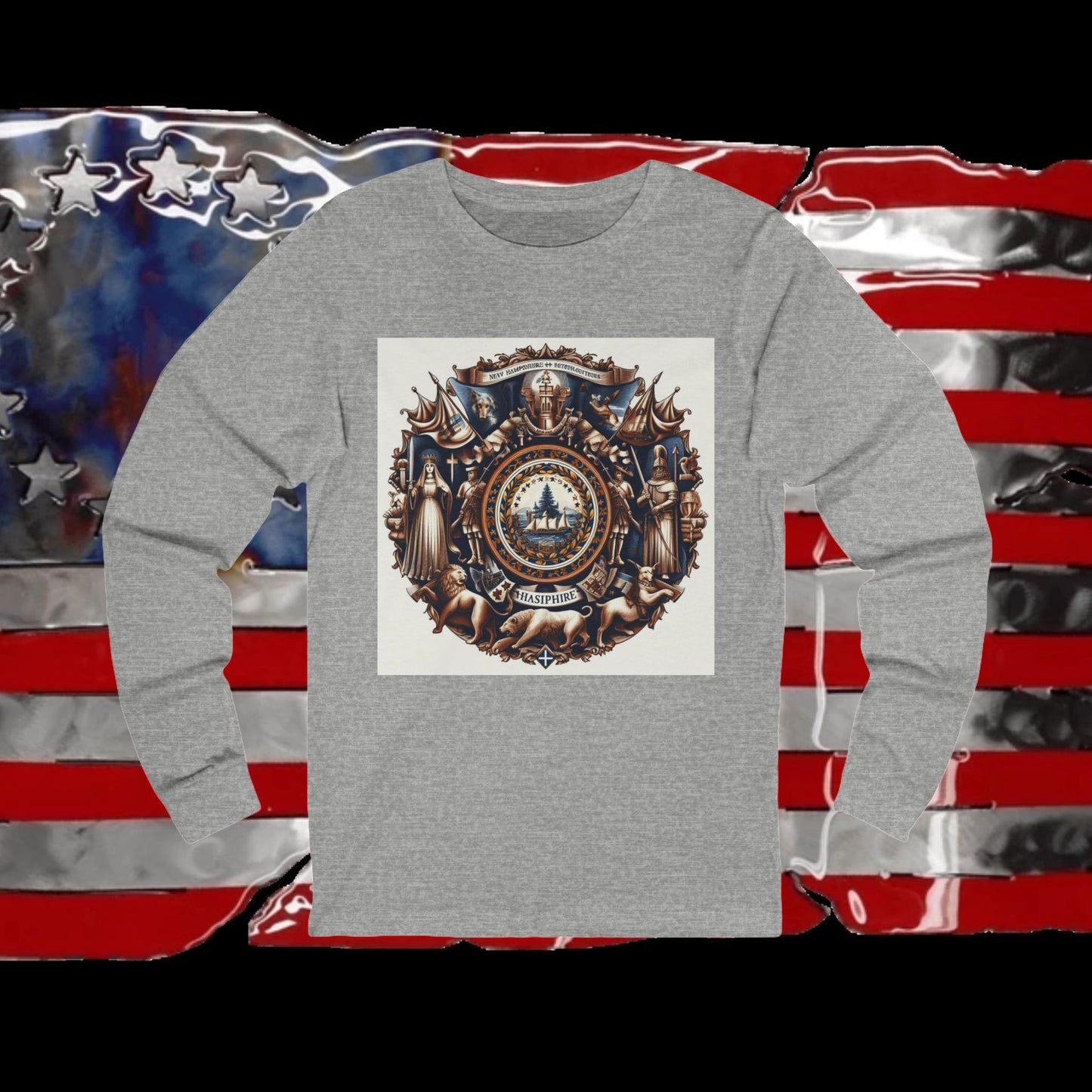 New Hampshire Vintage Christian Crusader - Unisex Premium Long Sleeve Jersey Tee - 100% Charity - The God Vote Collection by Chris Rabalais