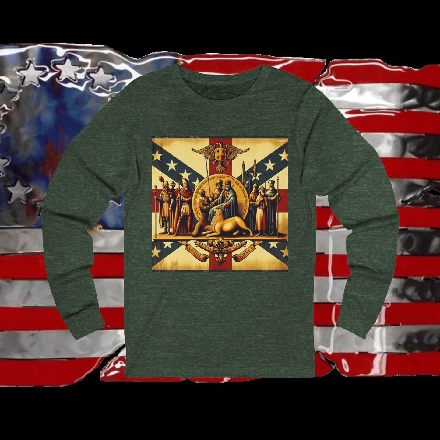 Alabama Vintage Christian Crusader - Premium Unisex Long Sleeve Jersey Tee - 100% Charity - The God Vote Collection by Chris Rabalais
