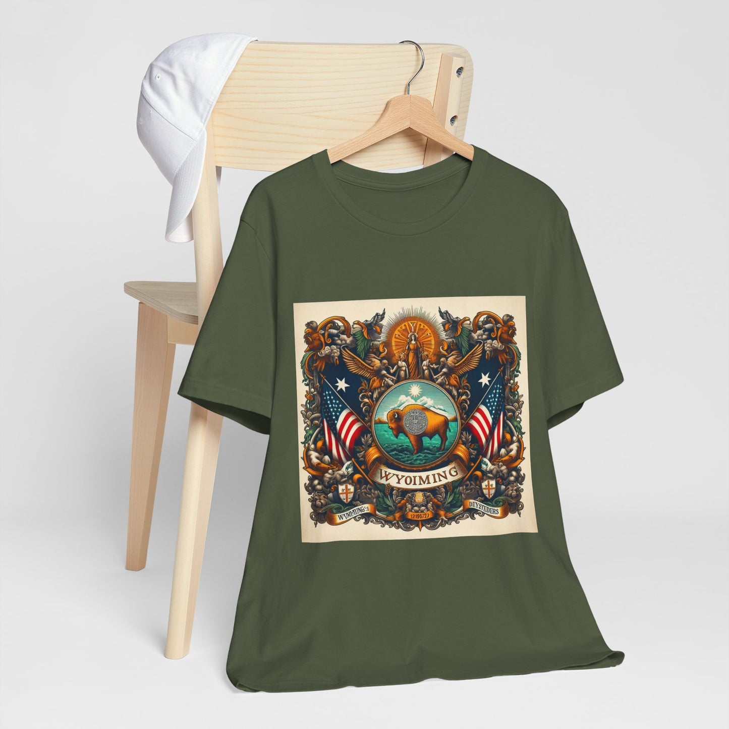 Wyoming Vintage Christian Crusader - Unisex Jersey Tee - USA - 100% Charity Benefit - The God Vote Collection by Chris Rabalais