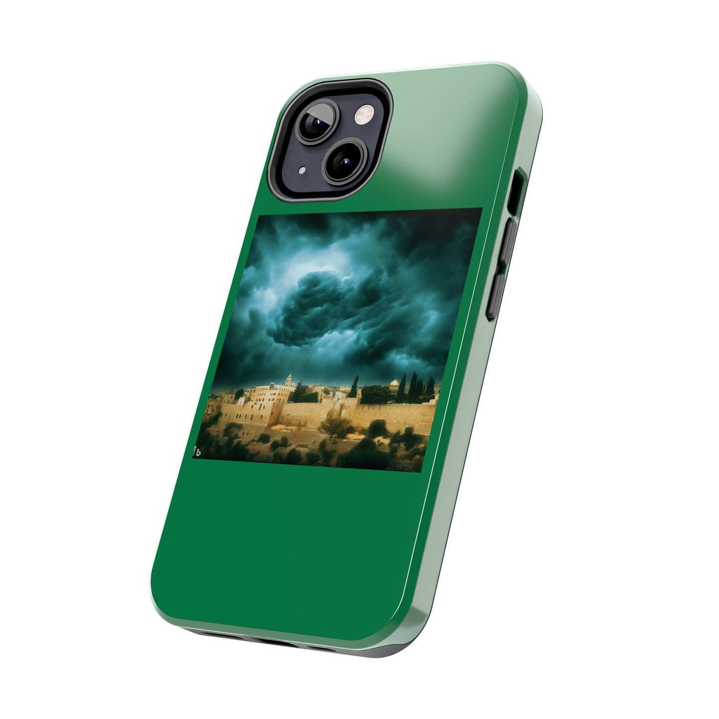 AImagination Collection iPhone Tough Case - "Storm Over Jerusalem" - The God Ball Originals by Chris Rabalais (2024)