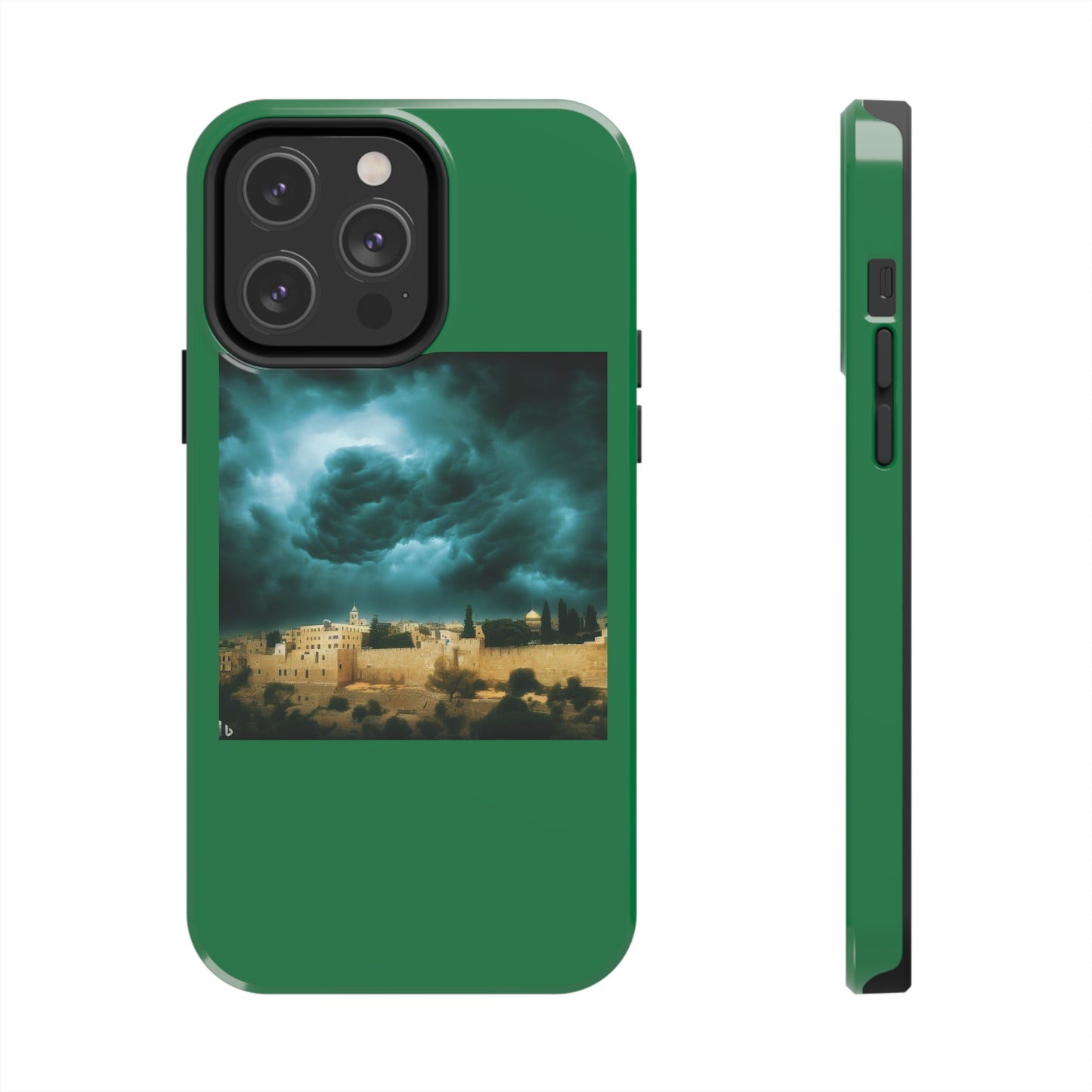 AImagination Collection iPhone Tough Case - "Storm Over Jerusalem" - The God Ball Originals by Chris Rabalais (2024)