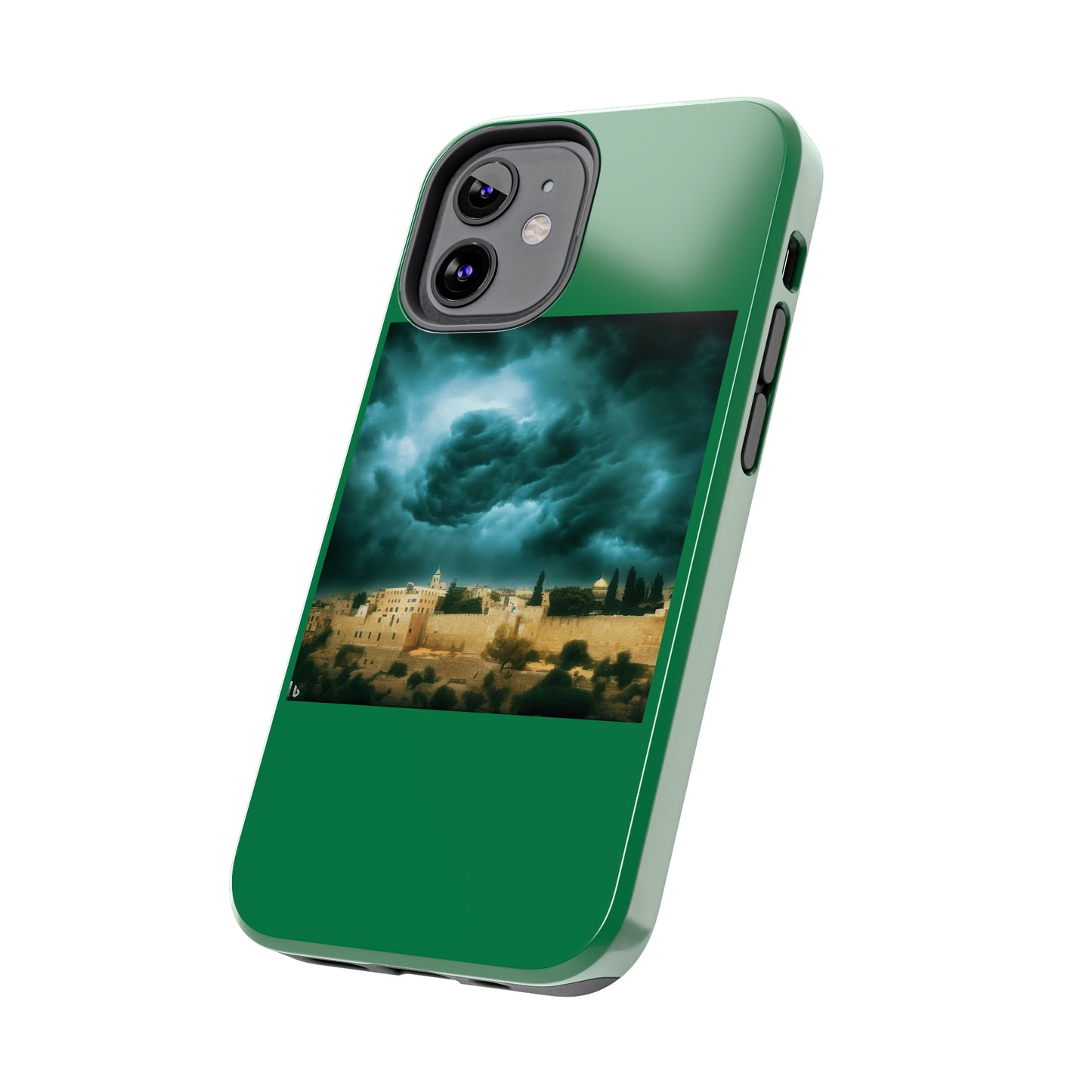 AImagination Collection iPhone Tough Case - "Storm Over Jerusalem" - The God Ball Originals by Chris Rabalais (2024)