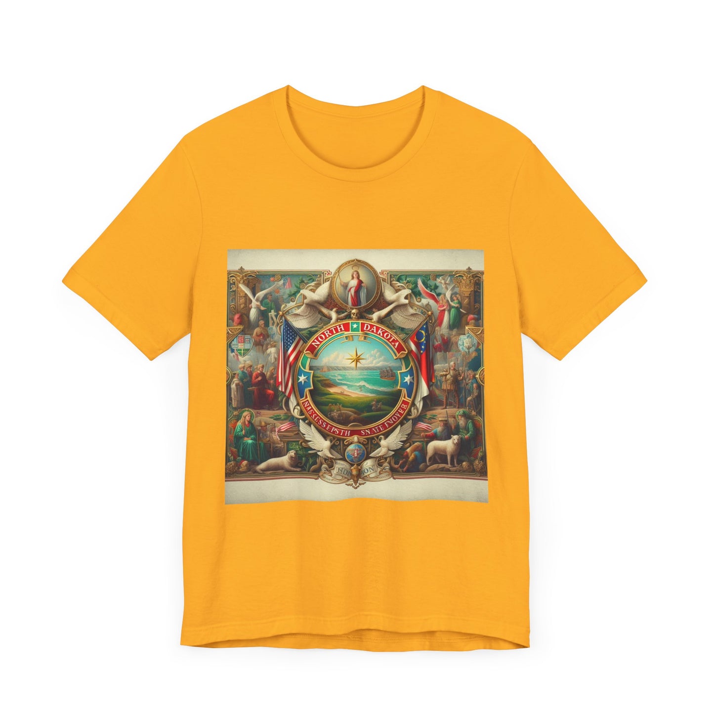 North Dakota Vintage Christian Crusader - Unisex Jersey Tee - USA - 100% Charity Benefit - The God Vote Collection by Chris Rabalais